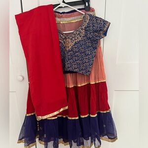 3-Piece Kids Indian Lengha Set